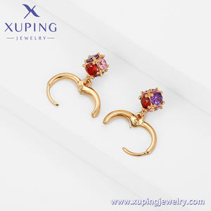 90072 Xuping Pendientes de Oro de <span class=keywords><strong>18K</strong></span>, Arracada Grande con Cristal Tipo Diamante, Pendientes de Moda Chapados en Oro de <span class=keywords><strong>18K</strong></span> para Mujer - Product Image 5