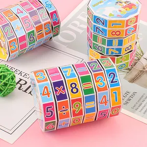Kinder Arithmetik Spielzeug Zylindrischer V-Würfel 6 Zahlen Magic Cube Toy Puzzle Spiel Geschenk, um Kindern zu helfen, Mathematik zu lernen