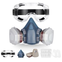 Masque à gaz demi-visage réutilisable en silicone 7502 avec lunettes de sécurité et cartouche