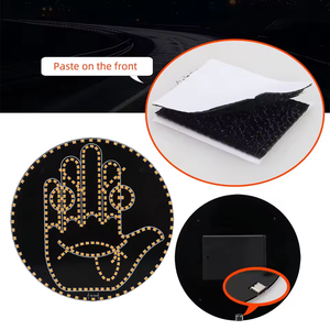 Lámpara de ambiente con gesto de expresión LED divertida, pantalla multifunción, parabrisas trasero de coche, luz ambiental con control remoto - Product Image 4