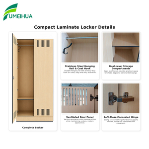 Casier en stratifié compact HPL phénolique au design moderne, imitation bois, étanche, ignifuge et résistant aux rayures pour salle de sport et école - Product Image 6