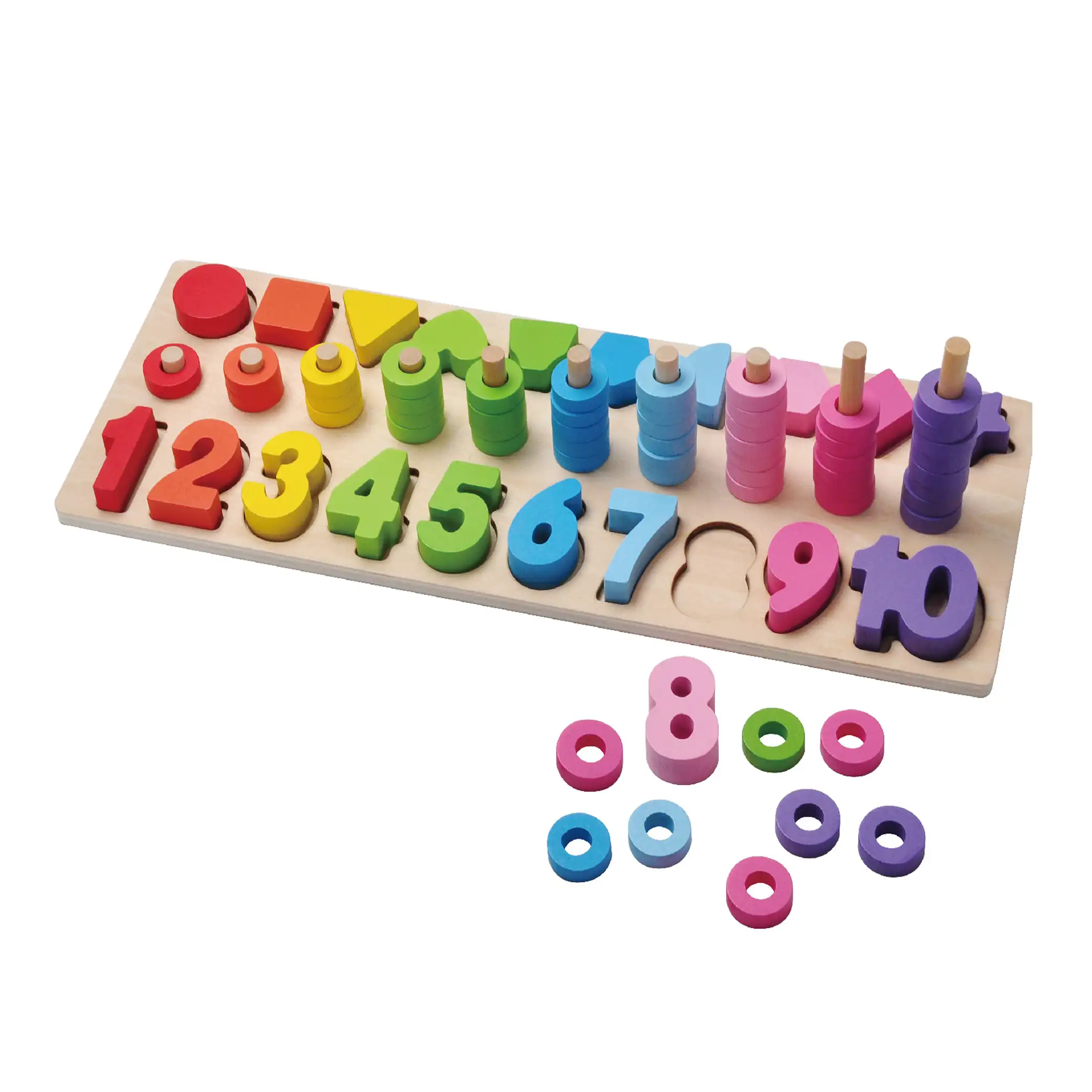 1 में 3 आकार शैक्षिक खिलौना सीखने संज्ञानात्मक ज्यामितीय आकार गणित लकड़ी संख्या ब्लॉक