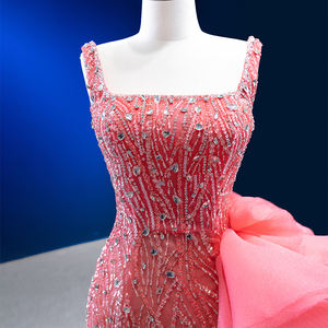 Jancember 222154 Asymmetric Square Collar <b>Sequins</b> Beaded Mermaid Evening Party <b>Dresses</b> - Product Image 2