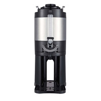 Dispenser kopi Stainless Steel 1/1, 5/2 galon Server air panas dan segar dengan pengukur air