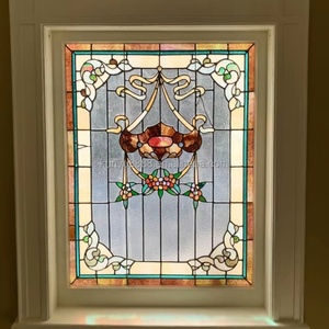 Fenêtre et porte en verre teinté européen faites à la main, design floral panoramique, pour la décoration intérieure – Fournisseur direct usine Chine - Product Image 5