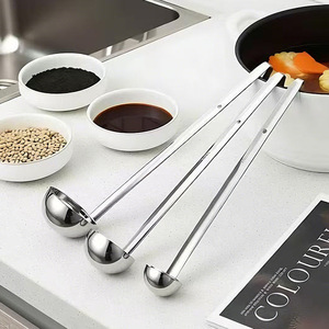 Stainless Steel Soup <b>Spoons</b> With Hooks Long Handles Ounce And Gram <b>Measuring</b> For Commercial And Household Use - Product Image 2