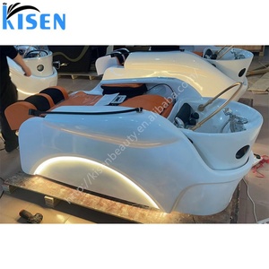 KISEN Electric Fully Lay Down Head Spa Therapy Shampoo <b>Bed</b> With Remote Control for Barber Shop Scalp Care and 4D Massage - Product Image 5