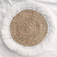 Nouveaux Sets de Table Ronds en Bambou Tressé Écologique, Style Bohème Moderne et Luxueux, 400mm, Modèle 120, Fabriqués au Vietnam, Vente en Gros pour Tables à Manger