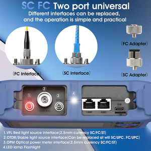 AUA800UมินิOTDR 1310/1550nm 26/24dBไฟเบอร์ออปติกสะท้อนแสงหน้าจอสัมผัสVFL OLS OPMเหตุการณ์แผนที่อีเธอร์เน็ตทดสอบสายเคเบิล - Product Image 5