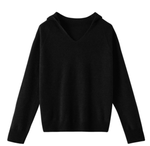 Качественный шерстяной кашемировый свитер с капюшоном - Product Image 3