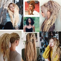 Dreadlocks 20 pouces faits à la main Extension de cheveux au crochet Cheveux tressés ombrés Dreads synthétiques Reggae Loc Postiche