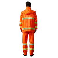 Combinaison imperméable réutilisable personnalisée haute visibilité réfléchissante écologique, pantalon et veste de pluie durables en tissu PVC polyester 150D pour la randonnée et les activités de plein air