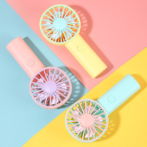 พัดลมมือถือแบบพกพา แบตเตอรี่แบบชาร์จไฟได้ พับเก็บได้ นักเรียน ใช้กลางแจ้ง สีเขียว สีเหลือง สีชมพู - Product Image 1