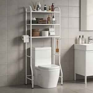 <span class=keywords><strong>Étagère</strong></span> de rangement gain de place au-dessus des toilettes, multifonctionnelle, à 3 niveaux, en métal, pour salle de bain - Product Image 1
