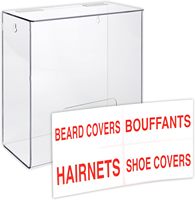 Distributeur acrylique OEM - Organisateur mural pour EPI, contient des filets à cheveux, des couvre-barbes, des couvre-chaussures - Couvercle à charnière