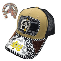 Gorra Trucker Snapback de 6 Paneles con Logotipo Metálico 3D de Western Metal, Casual, Moderna, de Mezclilla, Lona, Jersey y Malla, para Pesca, Playa y Actividades al Aire Libre