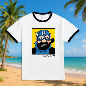 T-shirt Captain Adventure bianca con stampa grafica girocollo unisex per adulti taglia M - Product Image 3