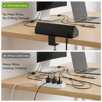 Multiprise de bureau à clipser avec protection contre les surtensions, station de charge rapide, ports USB-C et prises multiples pour bureau