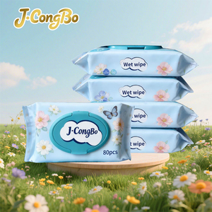 J.CongBo OEM Factory Customized 80pcs Wet <strong>Wipes</strong> Disposable Ultra Soft Scented Skin Care <strong>Baby</strong> Cleaning Wet <strong>Wipes</strong> Bulk Order - Product Image 2
