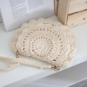 Borsa a <span class=keywords><strong>Tracolla</strong></span> Media in Cotone Intrecciato con Zip - Stile Mori & Instagram, Elegante con <span class=keywords><strong>Tracolla</strong></span> Singola per Vacanze al Mare - Product Image 4