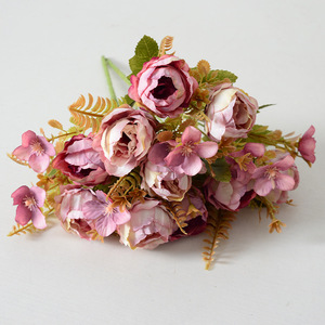 Ramo Pequeño de Flores Artificiales de Seda, Peonía, Rosa e Hortensia, Decoración para el Hogar, Accesorios de Fotografía, Paquete al por Mayor de China - Product Image 2