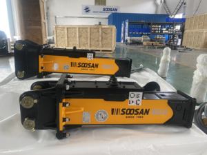 SQ43 Nouveau marteau hydraulique SOOSAN, type boîte, avec burins de 75 mm pour excavatrices, chargeuses-pelleteuses, chargeuses compactes - Product Image 4