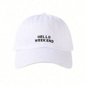 หมวกแก๊ปปักลาย Hello Weekend สีเบจ สำหรับฤดูร้อน ขายส่ง หมวกเบสบอลแบบ unisex สั่งทำได้ สำหรับผู้หญิง - Product Image 5