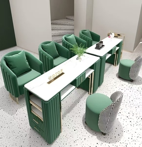 Juego de mesa y silla para manicura con aspiradora, mesa de manicura, sofá y mesa para salón de belleza - Product Image 4