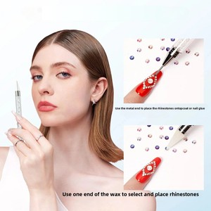 Stylo à cire acrylique à double extrémité Outil de nail art 1 pièce avec dissolvant de <span class=keywords><strong>foret</strong></span> <span class=keywords><strong>collant</strong></span> et stylo d'aspiration de <span class=keywords><strong>foret</strong></span> - Product Image 2