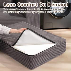 नोवा ग्रे कॉर्डरॉय कपड़े लोवेसट फर्श तह सोफे बिस्तर अपार्टमेंट रहने वाले कमरे मॉड्यूलर सेक्शनल सोफे स्पंज भरने सोफा - Product Image 6