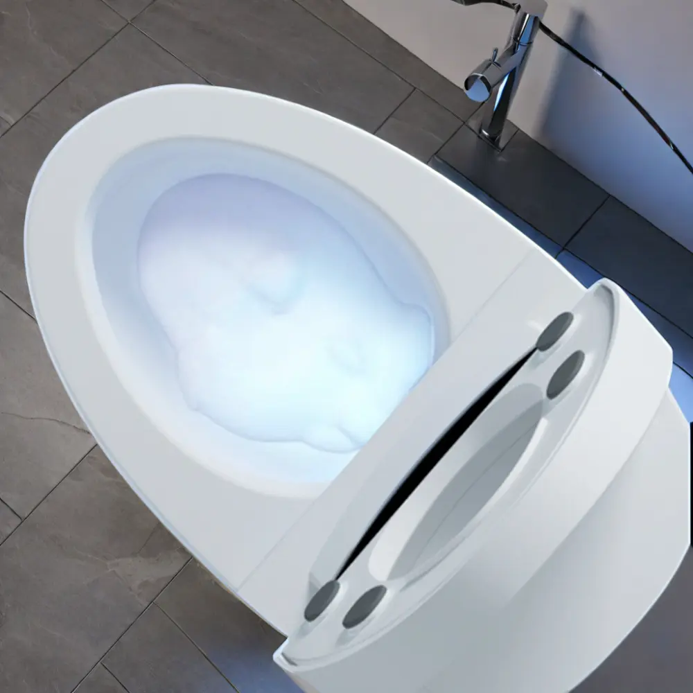 Toilet Terbaik cerdas Toilet elektrik lampu malam Sensor kaki penyiram kamar mandi mangkuk keramik Toilet pintar