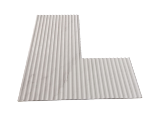 Tuiles <span class=keywords><strong>en</strong></span> marbre cannelées courbes CNC, panneaux latéraux de salle de bain <span class=keywords><strong>en</strong></span> forme de L, pierre concave, buffet <span class=keywords><strong>en</strong></span> marbre cannelé, revêtement mural cannelé - Product Image 3