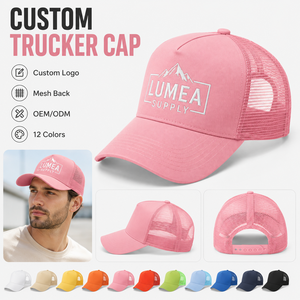 Custom Wholesale 12 Color <b>Cheap</b> Adjustable Trucker Hats Mesh Embroidered Printed Logo Baseball Cap Snap Back Hat - Product Image 1