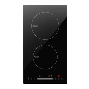 2023 Fashion Design Black Built-in 2 Burners Induction Cooker Kitchen Stove Electric Induction Hob