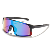 Lunettes de soleil rondes polarisées UV400 de style sportif avec verres PC et monture en plastique pour hommes, femmes et enfants, grande monture monobloc pour le cyclisme