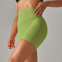 Shorts de yoga et de fitness colorés et unis pour femme, en Nylon Spandex, taille haute, effet push-up, pour la gym, l'exercice et la course, personnalisables, style Shark