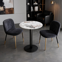 Tables à manger en marbre pour hôtels commerciaux, cafés, tables circulaires/petites modernes et minimalistes, durables, faciles à nettoyer, pour les réunions