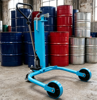 Lève-fût hydraulique manuel 250 kg, levage facile pour une utilisation par une seule personne & chariot pour fût d'huile de 55 litres