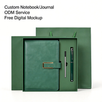 Ensemble de carnets personnalisés, couverture en PU noir, reliure cousue, format A5, couverture rigide, fabrication fiable