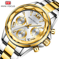 Jam Tangan Wanita MINI FOCUS Jam Tangan Wanita Kuarsa Gelang Baja Tahan Karat Jam Tangan Wanita Mewah Jam Tangan Kalender Lengkap Tahan Air