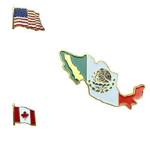Épingles à drapeau en émail métallique, forme de carte du Mexique, des États-Unis et du Canada, accessoires pour chapeaux, souvenirs, tête ronde de 16 mm, matériau en alliage, usage général - Product Image 5