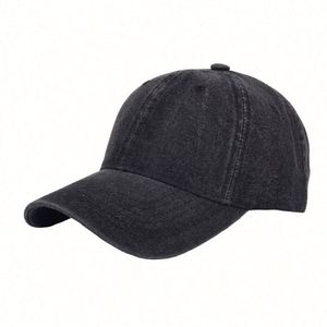 Wholesale Factory OEM 6 Panel Unstructured <b>Plain</b> Custom Jean Hat Washed Denim Baseball <b>Caps</b> - Product Image 4