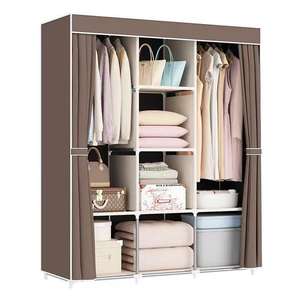 Armoire à portes coulissantes latérales pour dortoir, armoire stratifiée à assembler, petite armoire individuelle pour chambre de <span class=keywords><strong>location</strong></span>, penderie en tissu moderne - Product Image 2