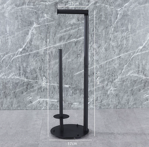 Porte-rouleau de <span class=keywords><strong>papier</strong></span> <span class=keywords><strong>toilette</strong></span> 2 en 1 sur pied avec ventouses - Product Image 3