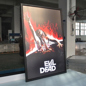 Cadre mural pour affiche de film à LED 27X40 pouces Cadre photo rétroéclairé à pression en aluminium noir Boîte à lumière Enseigne - Product Image 2