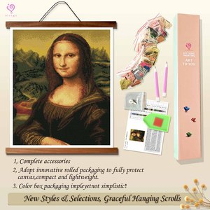 Kit d'art DIY 2026 en gros, Peinture Diamant Mona Lisa Portrait, Perles carrées, Encadré, Style Classique - Product Image 4