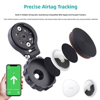 Support de localisation AirTag pour vélo, compatible avec le support d'ordinateur de vélo de route, capuchon supérieur de potence avant réglable pour AirTag