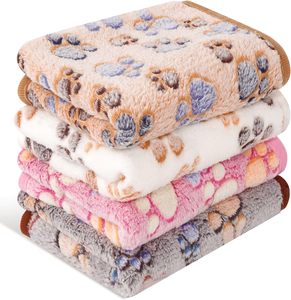 Wholesale Soft Warm Pet Dog Bed Cushion Accessories Coral Velvet Paw Pattern Dog Mattress Pad Plush <b>Cat</b> Fleece Pet Dog Blanket - Product Image 1