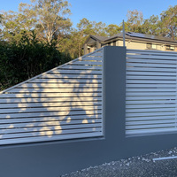 Ensembles de portails en aluminium à persiennes pour clôture d'intimité 6x6 pieds pour jardin extérieur, panneau de clôture moderne en métal à lattes pour villa, terrasse, cour