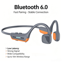 Headphone Olahraga Konduksi Tulang Open Ear untuk Lari/Bersepeda/Gym - Nirkabel IPX-4 Tahan Air Indikator Baterai LED Neckband